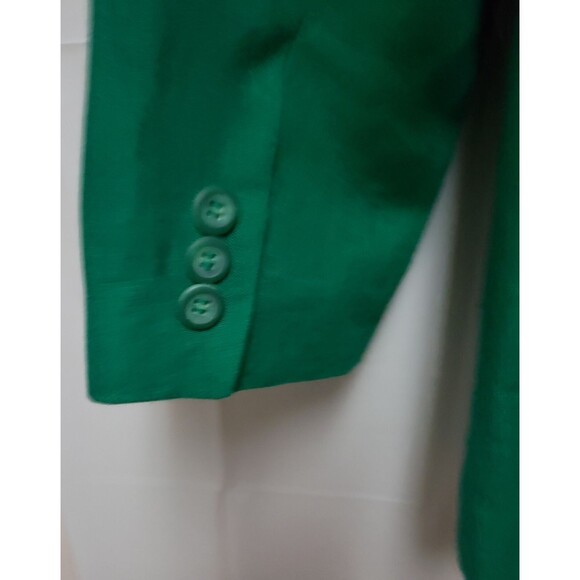 Women’s Charter Club 100% Linen Kelly Green Classic Career Blazer Size 10 NWOT - Picture 11 of 13